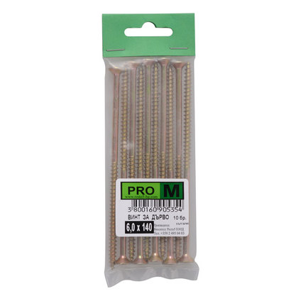 PRO M винт за дърво 6.0 х 140/10бр. PRO M винт за дърво 6.0 х 140/10бр.