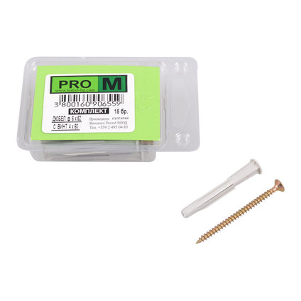 PRO M дюбел 6х52 с винт 4.0х60/15 бр. PRO M дюбел 6х52 с винт 4.0х60/15 бр.
