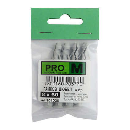 PRO M рам.дюбел 8 х 60 / 4бр. PRO M рам.дюбел 8 х 60 / 4бр.