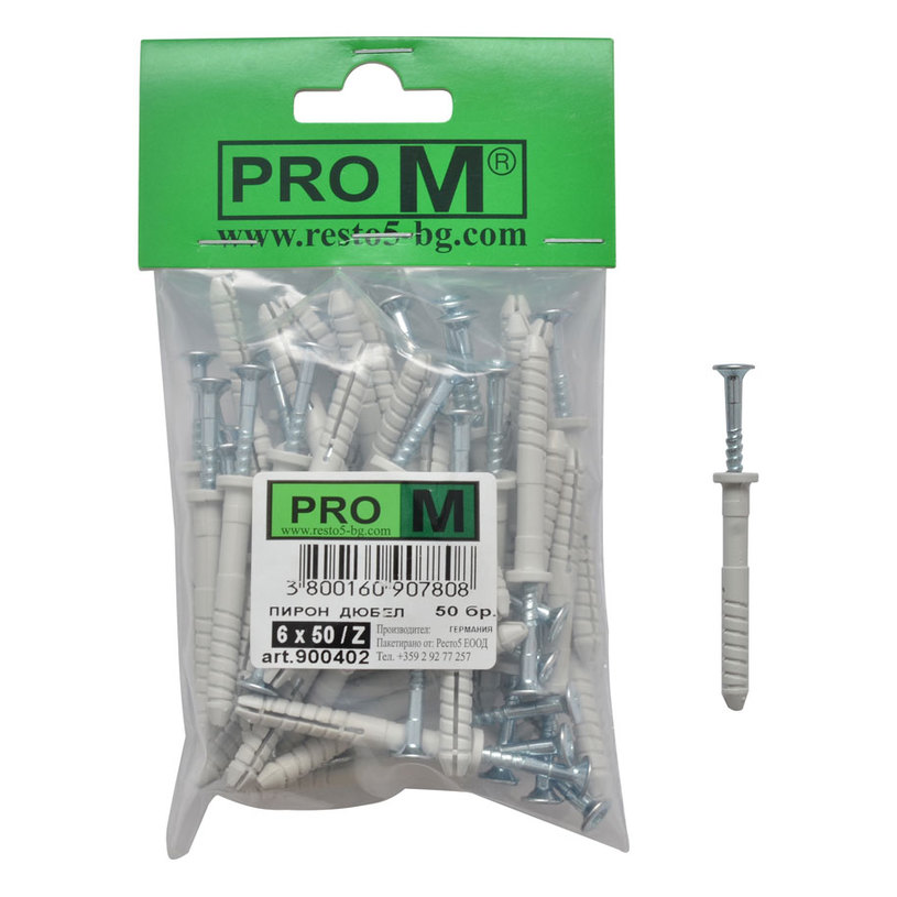 PRO M пирон дюбел 6 х 50 Z / 50бр. PRO M пирон дюбел 6 х 50 Z / 50бр.
