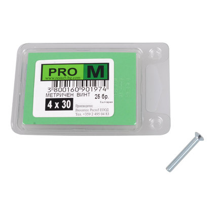 PRO M метричен винт 4 х 30/25бр. PRO M метричен винт 4 х 30/25бр.