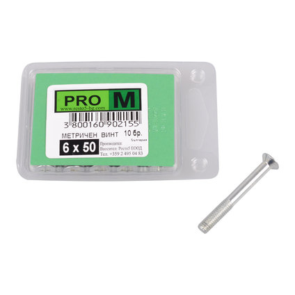 PRO M метричен винт 6 х 50/10бр. PRO M метричен винт 6 х 50/10бр.