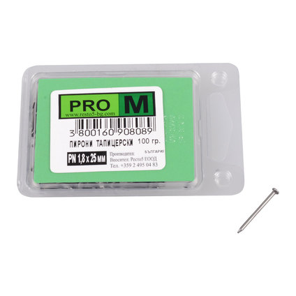 PRO M пирони тапицерски PN1.8х25/100гр. PRO M пирони тапицерски PN1.8х25/100гр.