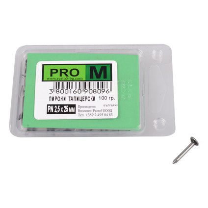 PRO M пирони тапицерски PN2.5х25/100гр. PRO M пирони тапицерски PN2.5х25/100гр.