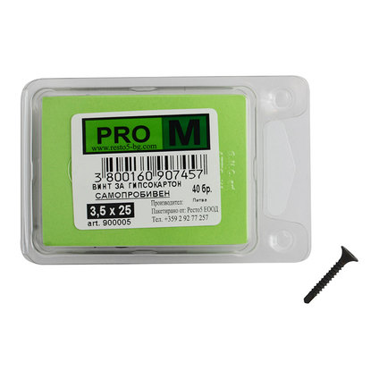 PRO M винт за ГК самопр. 3,5х25/40бр. PRO M винт за ГК самопр. 3,5х25/40бр.