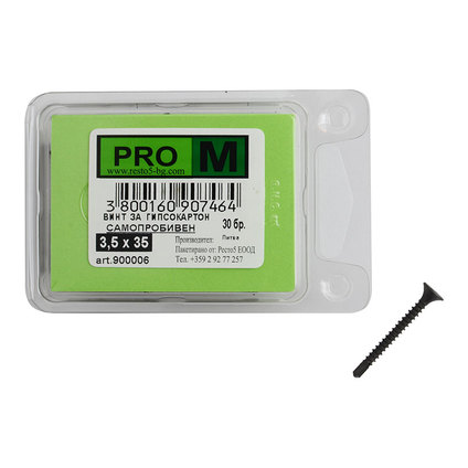 PRO M винт за ГК самопр. 3,5х35/30бр. PRO M винт за ГК самопр. 3,5х35/30бр.