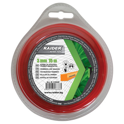 &RAIDER КОРДА ЗА МОТ.КОСА 3MMХ15M КВАДР &RAIDER КОРДА ЗА МОТ.КОСА 3MMХ15M КВАДР