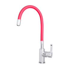 СМЕСИТЕЛ ЗА КУХНЯ С ПОДВИЖНО РАМО RUBINETA FLEXY-33 RED СМЕСИТЕЛ ЗА КУХНЯ С ПОДВИЖНО РАМО RUBINETA FLEXY-33 RED