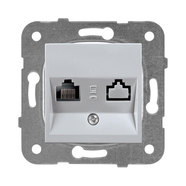 Роз к мех сива RJ45 Cat.5e IP20 Karre+ Роз к мех сива RJ45 Cat.5e IP20 Karre+