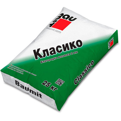 МАЗИЛКА BAUMIT КЛАСИКО 2ММ БЯЛ 25КГ МАЗИЛКА BAUMIT КЛАСИКО 2ММ БЯЛ 25КГ