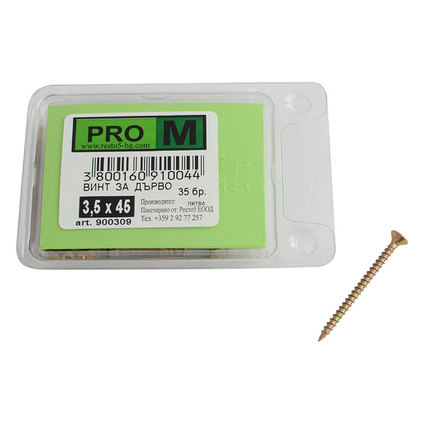 PRO M винт за дърво 3,5 х 45/35бр. PRO M винт за дърво 3,5 х 45/35бр.