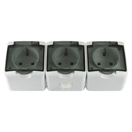 КОНТАКТ IP44 ТРОЕН БЯЛ/ПРОЗРAЧЕН КАПАК MELOPLAM TONI КОНТАКТ IP44 ТРОЕН БЯЛ/ПРОЗРAЧЕН КАПАК MELOPLAM TONI