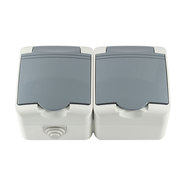 КОНТАКТ IP44 ДВОЕН СИВ MELOPLAM TONI КОНТАКТ IP44 ДВОЕН СИВ MELOPLAM TONI