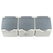 КОНТАКТ IP44 ТРОЕН СИВ MELOPLAM TONI КОНТАКТ IP44 ТРОЕН СИВ MELOPLAM TONI