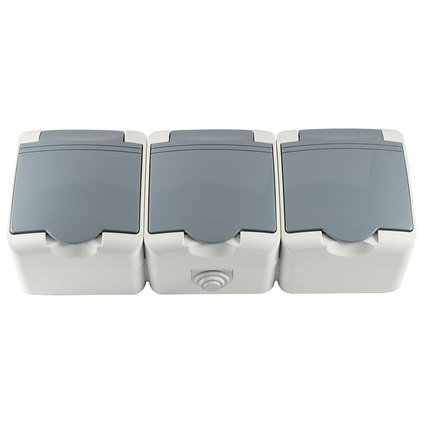 КОНТАКТ IP44 ТРОЕН СИВ КОНТАКТ IP44 ТРОЕН СИВ