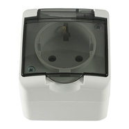 КОНТАКТ IP44 ЕДИНИЧЕН СИВ/ПРОЗРAЧЕН КАПАК MELOPLAM TONI КОНТАКТ IP44 ЕДИНИЧЕН СИВ/ПРОЗРAЧЕН КАПАК MELOPLAM TONI