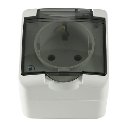 КОНТАКТ IP44 ЕДИНИЧЕН СИВ+ПРОЗР. КАПАК КОНТАКТ IP44 ЕДИНИЧЕН СИВ+ПРОЗР. КАПАК