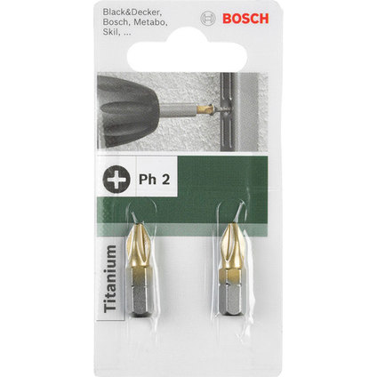 BOSCH, БИТОВЕ 2 PH1 25 ММ TITANIUM BOSCH, БИТОВЕ 2 PH1 25 ММ TITANIUM