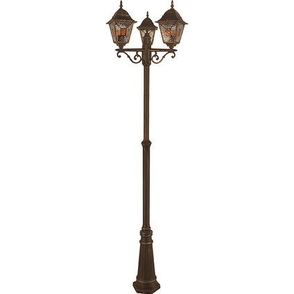 &Троен фенер 200cm златна патина3xЕ27^^^ &Троен фенер 200cm златна патина3xЕ27^^^