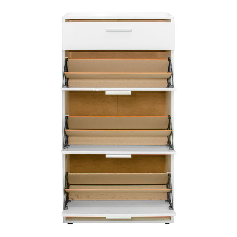 ШКАФ ЗА ОБУВКИ 3ВРАТИ БЯЛ ГЛАНЦ70X29X138 ШКАФ ЗА ОБУВКИ 3ВРАТИ БЯЛ ГЛАНЦ70X29X138