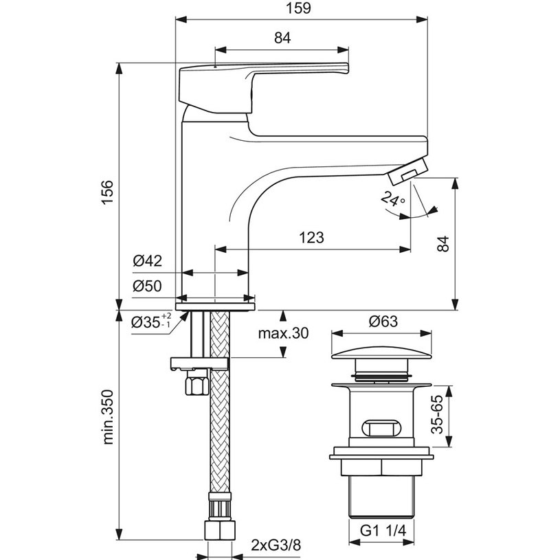 СМЕСИТЕЛ СТОЯЩ CALISTA GRAN CLICK-CLACK СМЕСИТЕЛ СТОЯЩ CALISTA GRAN CLICK-CLACK