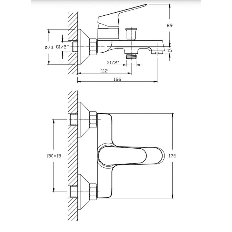 СМЕСИТЕЛ LINNI ЗА ВАНА И ДУШ IC СМЕСИТЕЛ LINNI ЗА ВАНА И ДУШ IC