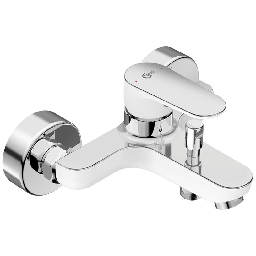 Смесител за вана и душ Ideal Standard Tyria BC157HO, стенен, бял мат/хром