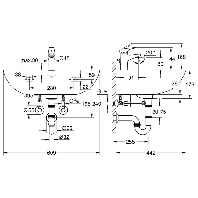 ***КОМПЛЕКТ BAU CERAMIC 60 CM 39472000@ ***КОМПЛЕКТ BAU CERAMIC 60 CM 39472000@