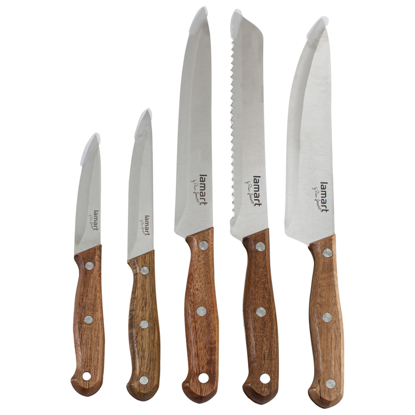 НОЖОВЕ 5БРОЯ В ДЪРВЕН БЛОК LT2080 НОЖОВЕ 5БРОЯ В ДЪРВЕН БЛОК LT2080