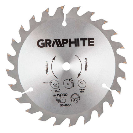 GRAPHITE ДИСК ЗА ЦИРКУЛЯР 150X10MM, 1.6 GRAPHITE ДИСК ЗА ЦИРКУЛЯР 150X10MM, 1.6