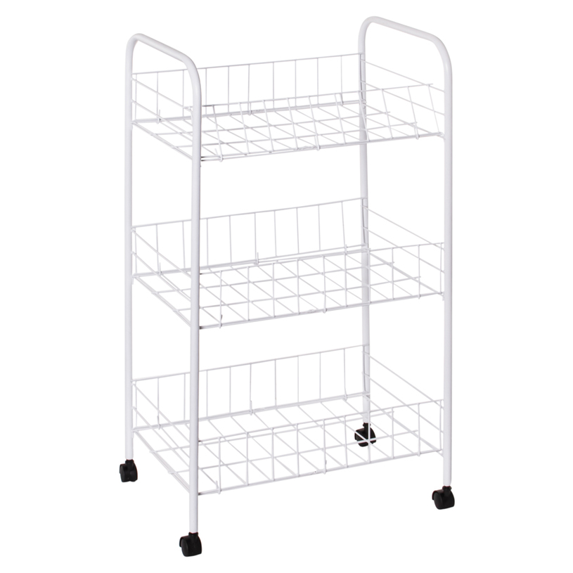 &PR СТЕЛАЖ НА КОЛЕЛА 3 НИВА БЯЛ &PR СТЕЛАЖ НА КОЛЕЛА 3 НИВА БЯЛ