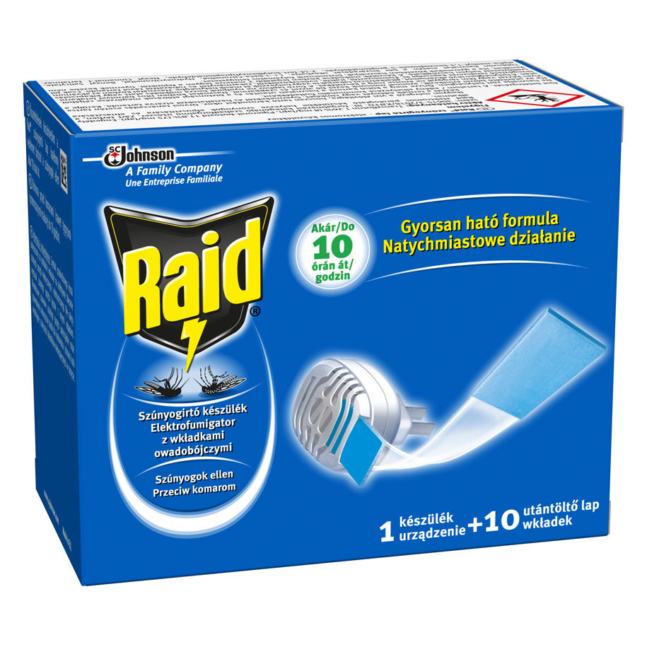 RAID Standard Electric Vaporiser with Laminated Tablets, 1 Base + 10 Tablets