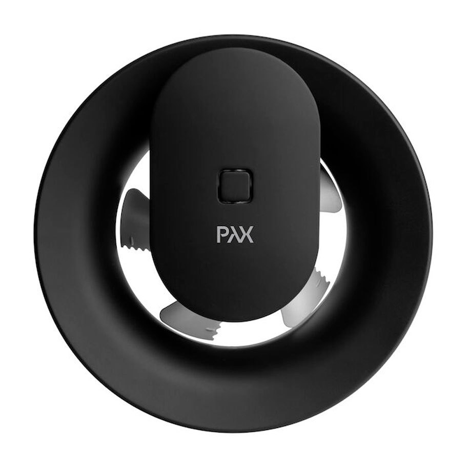 PAX NORTE Black Bathroom Fan, Ø100 mm, 110 m³/h, Humidity and Light Sensors