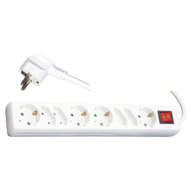 Разкл. 4+4 гн. 1.5м+ключ ДЗ бял KONEKTO Разкл. 4+4 гн. 1.5м+ключ ДЗ бял KONEKTO