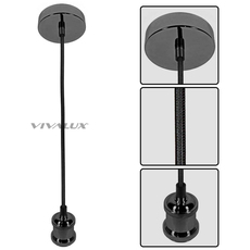 ПЕНДЕЛ E27 RETRO ГРАФИТ С ЧЕРЕН ГЛАДЪК КАБЕЛ VIVALUX ПЕНДЕЛ E27 RETRO ГРАФИТ С ЧЕРЕН ГЛАДЪК КАБЕЛ VIVALUX