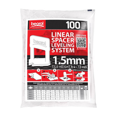 ФИКСАТОР ЗА НИВЕЛИРАНЕ НА ПЛОЧКИ BEOROL 1,5 ММ 100 БР ФИКСАТОР ЗА НИВЕЛИРАНЕ НА ПЛОЧКИ BEOROL 1,5 ММ 100 БР