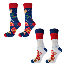 КОЛЕДНИ ЧОРАПИ КОМПЛЕКТ 2БР ЧЕРВЕН 39-42 HAPPY FOOTOPIA КОЛЕДНИ ЧОРАПИ КОМПЛЕКТ 2БР ЧЕРВЕН 39-42 HAPPY FOOTOPIA