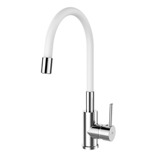 СМЕСИТЕЛ ЗА КУХНЯ С ПОДВИЖНО РАМО RUBINETA TWISTER -33 WHITE СМЕСИТЕЛ ЗА КУХНЯ С ПОДВИЖНО РАМО RUBINETA TWISTER -33 WHITE