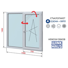 PVC ПРОЗОРЕЦ 5-КАМЕРЕН 1500/1400 БЯЛ NEW PVC ПРОЗОРЕЦ 5-КАМЕРЕН 1500/1400 БЯЛ NEW