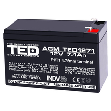 АКУМУЛАТОР 12V / 7AH AGM TED ELECTRIC АКУМУЛАТОР 12V / 7AH AGM TED ELECTRIC