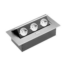 РАЗКЛОНИТЕЛ ЗА ВГРАЖДАНЕ 3 ГНЕЗДА И КАБЕЛ 1.5M АЛУМИНИЙ GTV РАЗКЛОНИТЕЛ ЗА ВГРАЖДАНЕ 3 ГНЕЗДА И КАБЕЛ 1.5M АЛУМИНИЙ GTV