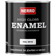 ЕМАЙЛЛАК ЗА ДЪРВО И МЕТАЛ RAL 9010 БЯЛ 0.650 L NERRO ЕМАЙЛЛАК ЗА ДЪРВО И МЕТАЛ RAL 9010 БЯЛ 0.650 L NERRO