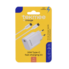 АДАПТЕР 20W+КАБЕЛ 1M ТYPE-C БЯЛ АДАПТЕР 20W+КАБЕЛ 1M ТYPE-C БЯЛ