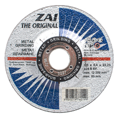ДИСК ЗА ШЛАЙФАНЕ НА МЕТАЛ ZAI 125х6х22.23 ДИСК ЗА ШЛАЙФАНЕ НА МЕТАЛ ZAI 125х6х22.23