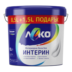 $LEKO ИНТЕРИН БЯЛ ЛАТЕКСНА БОЯ 8.5L+1.5L $LEKO ИНТЕРИН БЯЛ ЛАТЕКСНА БОЯ 8.5L+1.5L