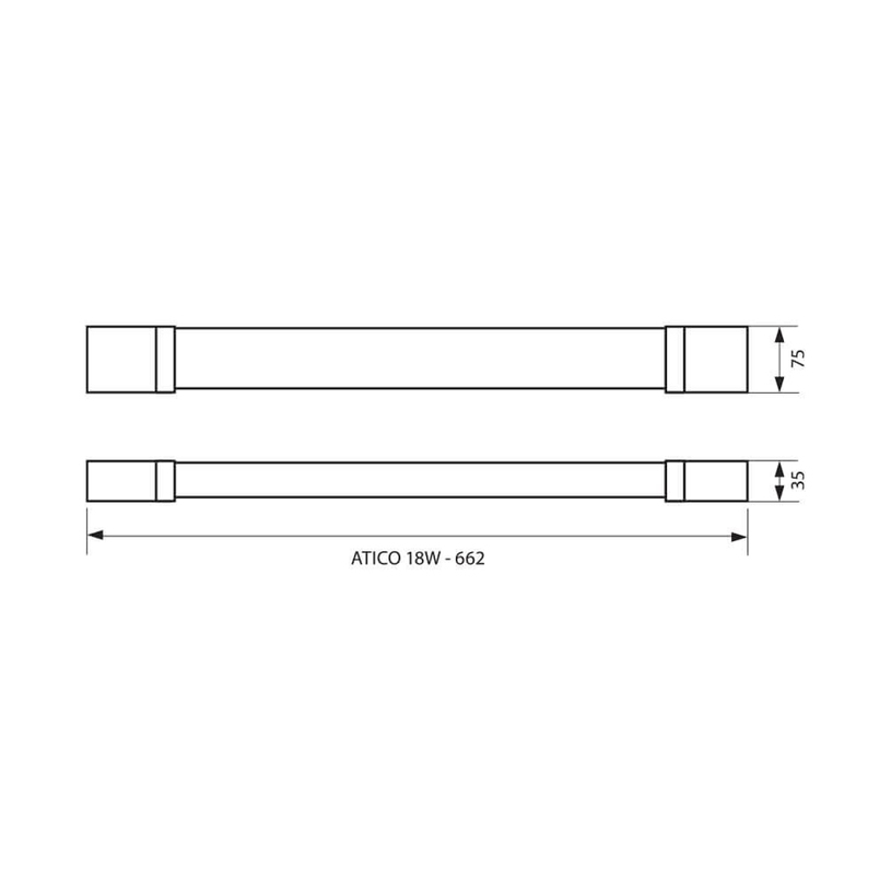 LED ЛИНЕЙНО ТЯЛО IP65 18W 60CM ATICO LED ЛИНЕЙНО ТЯЛО IP65 18W 60CM ATICO