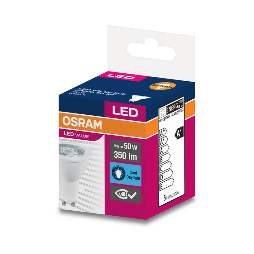 LED КР GU 10 5W 6400K PAR 16 OSRAM LED КР GU 10 5W 6400K PAR 16 OSRAM