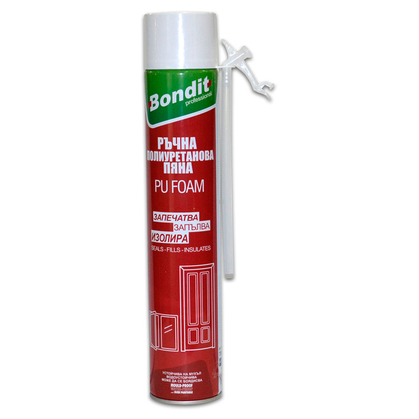 BONDIT ПОЛИУРЕТАНОВА ПЯНА РЪЧНА 750ML BONDIT ПОЛИУРЕТАНОВА ПЯНА РЪЧНА 750ML