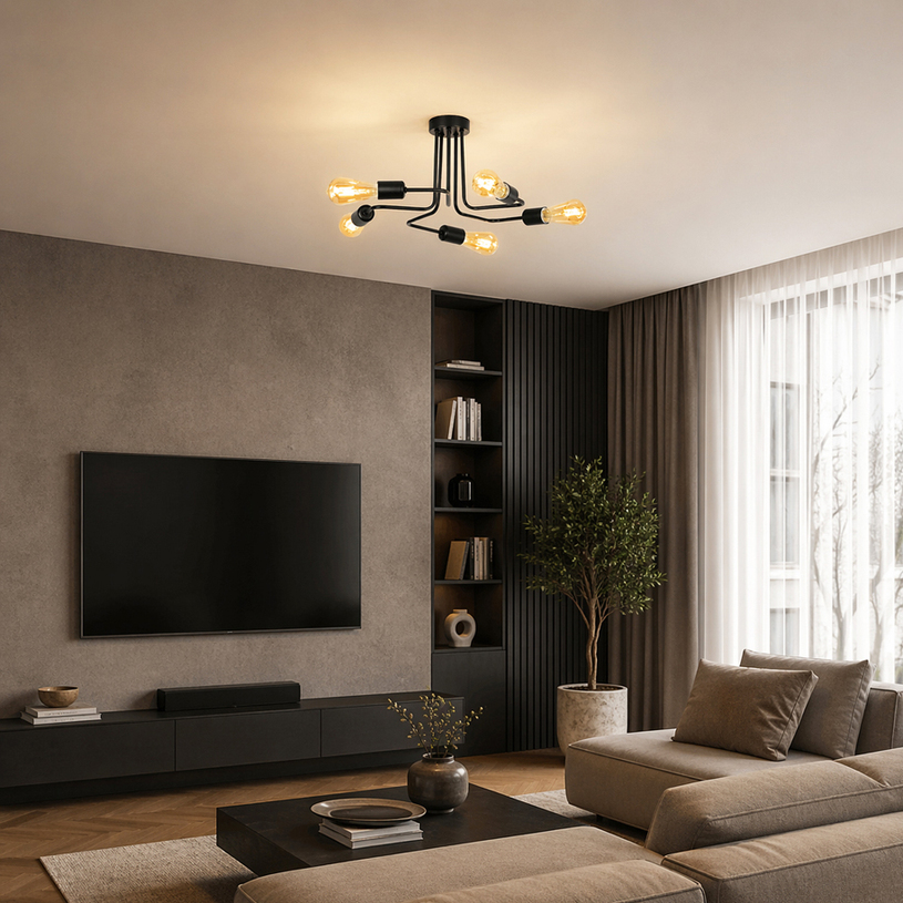 &ПЛАФОН 5XE27 ТРЕНТО ЧЕРЕН LIGHTSTYLE &ПЛАФОН 5XE27 ТРЕНТО ЧЕРЕН LIGHTSTYLE