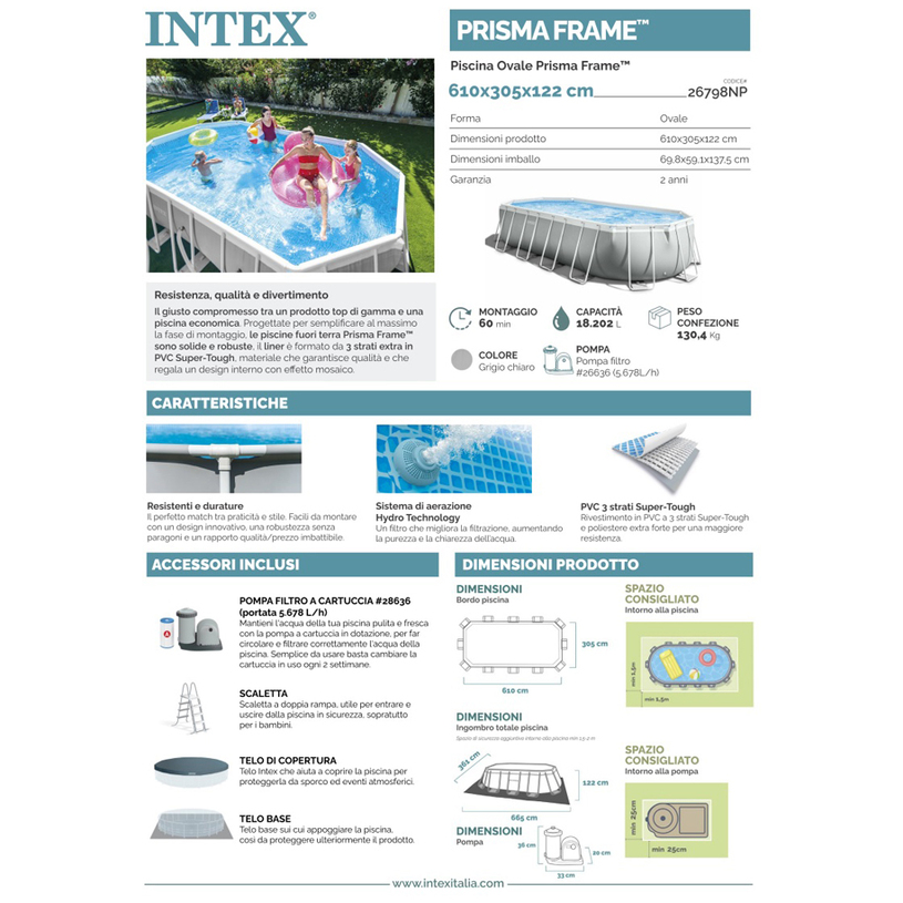 *БАСЕЙН МЕТ РАМКА 610X305X122 26798N 2@ *БАСЕЙН МЕТ РАМКА 610X305X122 26798N 2@